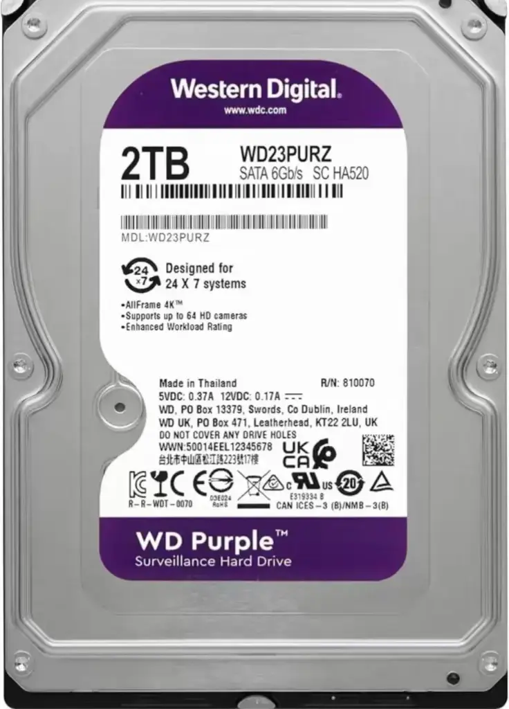 Hard Drive 2TB Western Digital- WD23PURZ